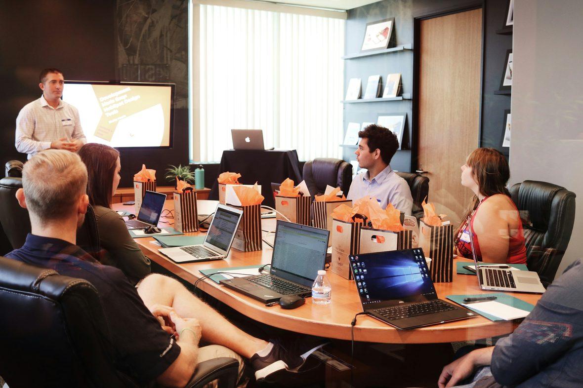 A technical roadmap being presented to a room