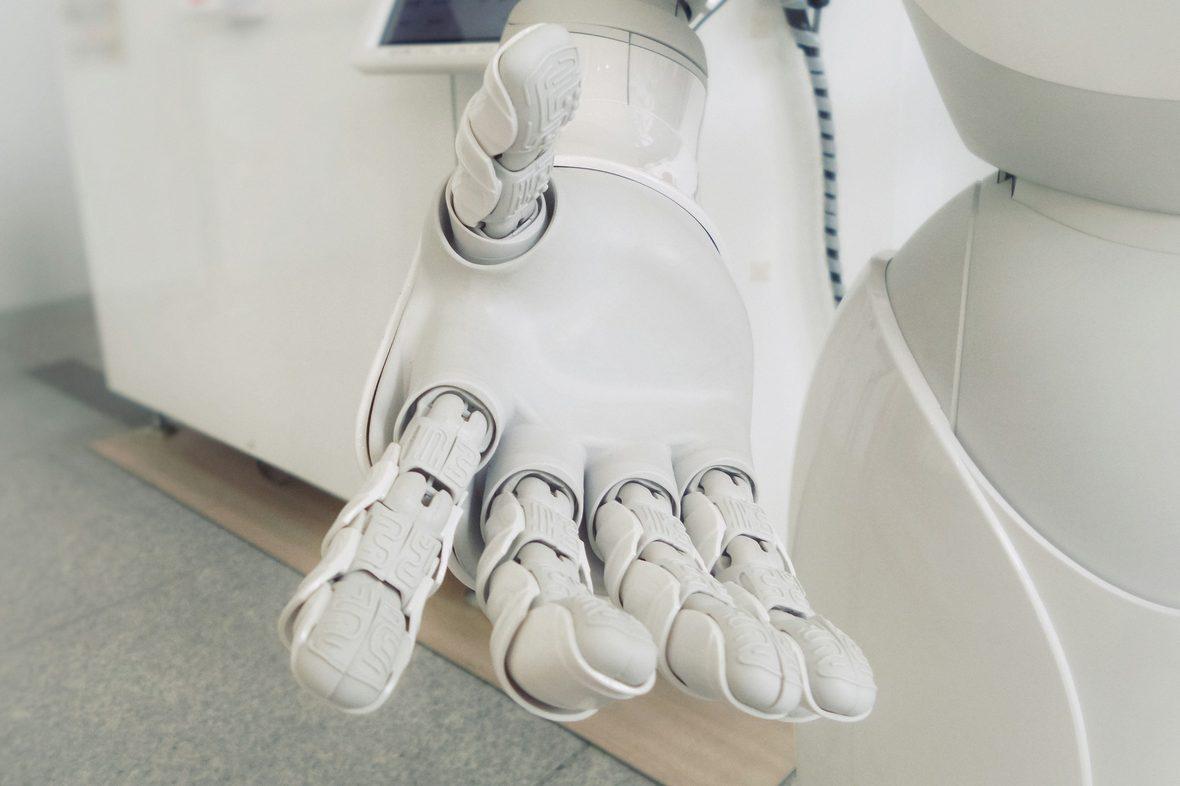 A robotic hand in close detail